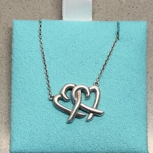 Tiffany & Co. Silver Interlocking Hearts Necklace